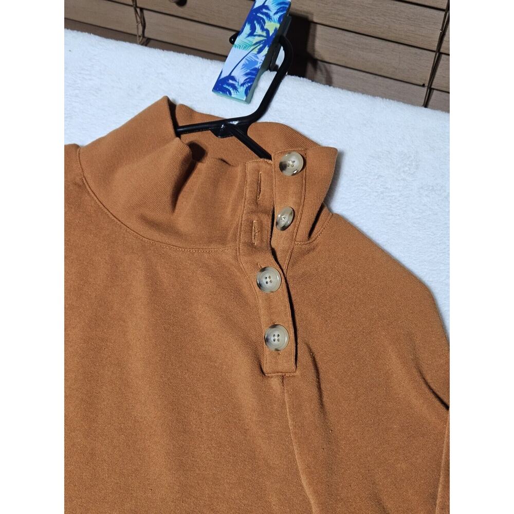 J Crew Sweater Womens Size XXS Orange Turtleneck Button Kelly Casual Sweatshirt - Picture 3 of 8